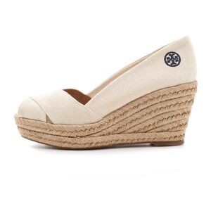 Tory Burch Natural Wedge Espadrilles